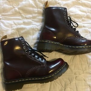 Dr. Marten's Cherry Red Vegan Leather Pascal Boots